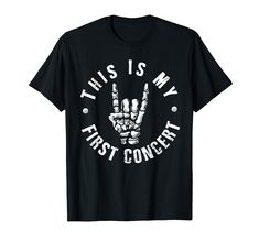 PRICES MAY VARY. Wear this This is my First Concert design when you first go to a concert, music event or festival. Lightweight, Classic fit, Double-needle sleeve and bottom hem Summer Rock T-shirt With Band Logo, Unisex Rocker T-shirt For Concerts, Rock Style T-shirt With Letter Print For Music Festivals, Rock Style Band Logo T-shirt For Summer, Rock Style Letter Print T-shirt For Music Festivals, Unisex Band Logo T-shirt For Concerts, Rocker T-shirt For Summer Concert, Music-themed Slogan Tops For Concerts, Rock Style T-shirt For Summer Concerts