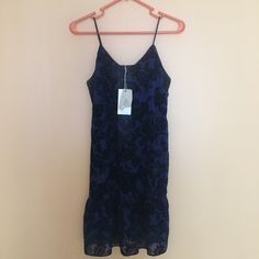 Nwt Beautiful Date Night Dress! Features A V-Neck With Spaghetti Straps And Scalloped Neck Trim. Allover Textured Floral Print. Lined. Ruffle Hem. Apprx. 15.5in.' Underarm Tto Underarm , 34.5in.' Long. N4 Casual Spaghetti Strap Dress For Night, River Blue, Date Night Dress, Moon River, Blue River, Date Night Dresses, Ruffle Hem, Dresses Xs, Night Dress