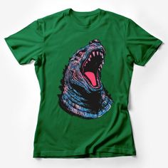 Dinosaur Roar T-Shirt, Vibrant Graphic Tee, Prehistoric Animal Lover, Jurassic Style Apparel, Unisex Cotton Shirt, Gift for Dino Fans Female T-Shirt Custom graphic T-Shirt.Customize your color Green Crew Neck Shirt With Front Print, Green Graphic Tee With Character Print, Casual Green Dinosaur Print Tops, Casual Green Tops With Dinosaur Print, Green Short Sleeve Shirt With Character Print, Green Cotton Dinosaur Print Tops, Green Cotton Tops With Dinosaur Print, Dinosaur Roar, Bow Tie Shirt