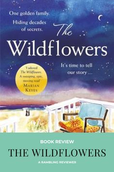 the wildflowers by harriet evans is featured in this book cover image with an orange cat sitting on a blue chair