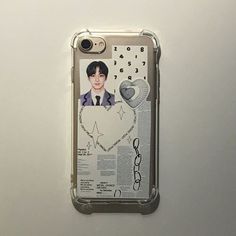 a cell phone case with an image of a boy in a suit and tie on it