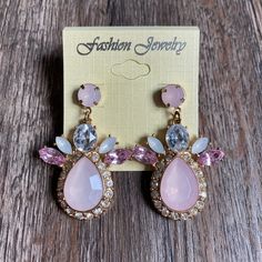 Thanks For Browsing My Closet! Trendy Pink Drop Earrings, Pink Teardrop Earrings For Party, Pink Crystal Drop Earrings For Party, Feminine Pink Dangle Earrings, Trendy Pink Dangle Teardrop Earrings, Pink Teardrop Crystal Earrings, Pink Teardrop Jewelry For Party, Pink Teardrop Crystal Earrings For Pierced Ears, Trendy Pink Teardrop Earrings