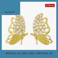 Included: 1 Pair of EarringsFeatures: Nickel Free, In A Gift BoxEarring Back: PostShape: ButterflyStone Cut: RoundStone Millimeter Measurement: 1.5 Mm Length, 1.5 Mm WidthMetal Color: Gold ToneEarring Length: 17.9mmEarring Width: 12.1mmCare: Wipe CleanStone Type: 40 Cubic ZirconiaEarrings Style: Stud EarringsMetal: 14k Gold Over BrassCountry of Origin: Imported Butterfly Earrings Gold, Butterfly Stud Earrings, Butterfly Earrings Stud, Earrings Stud, Butterfly Earrings, Cubic Zirconia, Sparkle, Stud Earrings, Brass