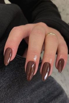 Chrome Brown Nails Popular Nail Colors, Almond Acrylic Nails, Popular Nails, Girls Nails, Chic Nails, Chrome Nails, Cute Acrylic Nails, Nude Nails