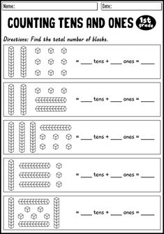 counting tens and ones worksheet