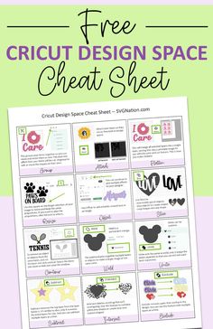 the free cricut design space cheat sheet