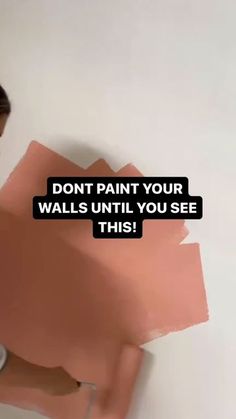 a woman is painting the wall with pink paint and she says, don't paint your walls until you see this