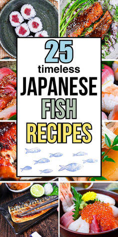 Traditional Japanese seafood dinner inspiration featuring sushi rolls, teriyaki salmon, grilled mackerel, and fresh sashimi with roe in a collage around recipe title Fish Recipe Ideas, Seafood Dinner Ideas, Tempura Batter, Japanese Menu, Rice Bowls Recipes, Coconut Sauce, Japanese Fish, Dinner Recipe Ideas, Fish Dinner