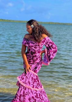 Fijian Wedding Dress, Tahitian Dress, Hula Dress, Bday Fits, Polynesian Fashion, Ori Tahiti, Matching Clothing