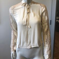 Brand New With Tags Cream And Lace For A Super Classy And Beautiful Look Offers Accepted Black Peasant Top, Green Halter Top, Floral Babydoll Top, Lace Blouse Long Sleeve, Sheer Floral Top, Free People Blouse, Flare Top, Free People Tunic, Romantic Lace