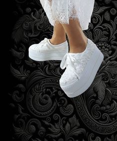 Bride Converse Sneakers, Bridal Tulle Lace Sneakers, Wedding Sneakers, Platform Shoe, Bride Shoes, Wedge Heel Comfortable Wedding Dress Shoe Bridal Shoes Comfortable, Bride Converse, Comfortable Wedding Dress, Sneakers Wedding, Baskets Converse, Comfortable Wedding Shoes, Wedding Shoes Comfortable, Wedding Sneakers, Sneakers Platform