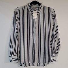 Nwt. This Top Is In Excellent Condition. See Pics For Details. Length 25" Classic H&m Spring Blouse, Classic H&m Blouse For Spring, Classic Spring Blouse By H&m, H&m Cotton Workwear Blouse, H&m Cotton Blouse For Work, H&m Spring Workwear Shirt, Classic H&m Blouse For Workwear, Spring Workwear Shirt From H&m, H&m Summer Office Tops