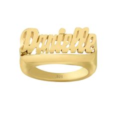 "Name jewelry is always the hottest trend. This custom made name ring is beautifully crafted in 24K Gold Plated sterling silver. This will certainly make a special gift making a perfect accessory for any occasion. This name ring measures approximately 3/4\" wide and 3/8\" tall in sizes 5 thru 12. This Name Ring is finished with polished to mirror shine, this name ring makes an extra elegant addition to your jewelry wardrobe. Name Ring - 24K Gold Plated Sterling Silver Ring - Personalized Name Ri Silver Coins For Sale, Hobo Coins, Ring Name, Gold Stock, Name Ring, Name Rings, Gold Bullion, Monogram Necklace, Name Jewelry