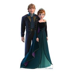 the frozen princess and prince are standing next to each other in front of a white background