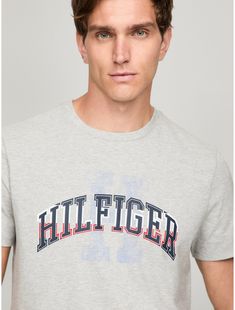 Tommy Hilfiger men's T-shirt. Made from lightweight cotton jersey, known for its breathability and stretch, our comfortable crewneck tee is cut in an easy fit and finished with our Hilfiger graphic.  Material: Body Length From High Point Of Shoulder: 28.5".. Graphic Material, Summer 2025, Tommy Hilfiger Man, High Point, Casual T Shirts, Graphic T Shirt, Tommy Hilfiger, Men's T Shirt, Crew Neck