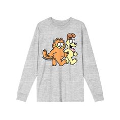 a long sleeved shirt with an image of two cartoon characters on the front and back