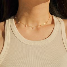 "This dainty pearl choker is handmade with freshwater pearls and 14k gold filled chain which is long-lasting and friendly to the skin. Super cute and will go with any outfit. You can either stack it with other necklaces or let it shine alone. Details Genuine freshwater pearls measure 3.5mm. Three lengths to choose from, 14\" shown in the photos. 14k gold filled. Wanna browse more of my necklace series? https://www.etsy.com/ca/shop/PrettyPearlfect?section_id=31790396 Take a look at my shop to dis Pearls Choker, Freshwater Pearl Jewelry, Let It Shine, Pearl Choker, Outfit Details, Pearl Jewelry, Chains Necklace, Fresh Water, Freshwater Pearls