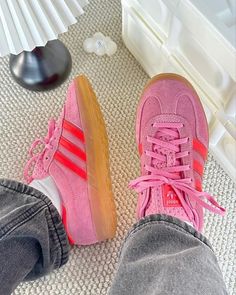 Red And Pink Shoes, Pink And Orange Gazelle, Light Pink Adidas Gazelle, Pink And Yellow Gazelle, Pink And Green Gazelles, Pink Gazelles, Adidas Shoes Women