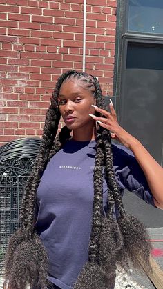 Make Your Day Cornrow Locs Black Women, Barbie Ponytail Locs, Extended Loc Styles, Extended Braids, Twist Locs Hairstyles, Extended Locs, Braids On Locs, Chole Bailey, Braids Over Locs