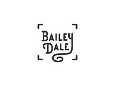 the word bailey dale written in black ink on a white background with an abstract design