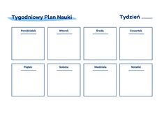 the tyddony plan nauki is shown in blue and white, with four sections