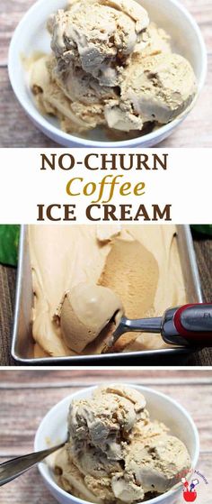 no churn coffee ice cream in a bowl