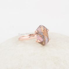 Opal Ring, Pink Opal Copper 8X15mm Hexagon Gemstone Ring, 925 Sterling Silver Prong Ring, Rose Gold Plated Silver Ring, Best Gift For Women Item Code: BJ7390 Metal: 925 Sterling Silver Plating: Rose Gold Plated Stone Detail:- Pink Opal Copper 8X15mm Hexagon Shape Gemstone * Please note that there will be slight variations in stone texture and color shades in the actual product that you receive. Stone quality or grade will be same. * All our jewelry is Micron Plated which is higher quality as com Best Gift For Women, Turquoise Ring Engagement, Pink Opal Ring, Hexagonal Ring, Prong Ring, Turquoise Ring Silver, Natural Gemstone Jewelry, Classy Fashion, Cool Gifts For Women