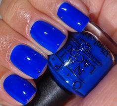 11 Opi Blue, Cobalt Blue Nails, Nails Colour, Wedding Nail Polish, American Nails, Short Nail Designs, Neon Nails, Nail Polish Designs