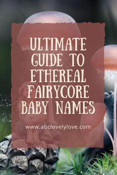 a mushroom with the words ultimate guide to ethereal fairy core baby names on it