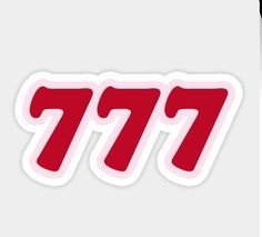 the 777 sticker is shown in red and white