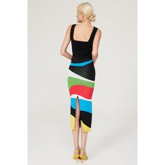 Multicolored knit (65% Viscose, 35% Nylon). Pencil. Pull on. 34" from waist to hemline. Imported. Fitted Multicolor Asymmetrical Skirt, Fitted Multicolor Long Skirt, Fitted Staud Bottoms For Spring, Multicolor Fitted Midi Skirt, Asymmetrical Skirt Bottoms For Party In Multicolor, Multicolor Fitted Midi Pencil Skirt, Fitted Multicolor Midi Pencil Skirt, Trendy Fitted Multicolor Skirt, Fitted Color Block Skirt For Summer