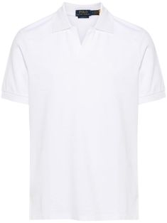 optical white stretch-cotton piqué weave polo collar short sleeves split neck signature Polo Pony embroidery at the chest short side slits straight hem Pony Embroidery, Class Outfits, Polo Pony, Polo Shirt White, Fame Dr, White Polo, Outfits Men, Cotton Polo Shirt, Cotton Polo