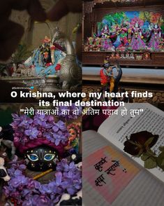 there are many different pictures in this collage with the caption'o krishna, where my heart finds it's final destination