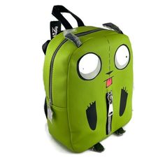 Invader Zim Gir Mini Backpack Bag Green Pig Doom Faux Leather Nickelodeon RARE What will you disguise in this mini backpack from Invader Zim? It features a GIR in his dog costume design with ear detailing, zipper and a silver tone pig charm. 7 1/2" x 4" x 10" Polyurethane Adjustable straps Zipper closure Loop handle Brand New! Invader Zim Plush Keychain, Invader Zim Backpack, Invader Zim Gir, Roblox Items, Feeling Silly, Swag Era, Zim Gir, Invader Zim Characters, Shopping Wishlist