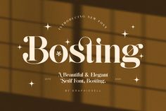 the logo for bosting, a beautiful and elegant font