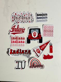 Iu Hoosiers, Parents Weekend, College Stickers, Sticker Design Inspiration, Indiana Hoosiers, Kids Zone, Sticker Ideas, Indiana University, White Stickers