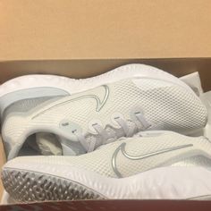 Women's Nike Renew Run Size 6 New In Original Packaging White Running Shoes With Perforations For Spring, Spring White Running Shoes With Perforations, Spring White Running Shoes With Perforated Toe Box, White Running Shoes With Perforated Toe Box, White Running Shoes With Ortholite Insole, Womens Shoes Sneakers, Nike Women, Shoes Sneakers, Size 6