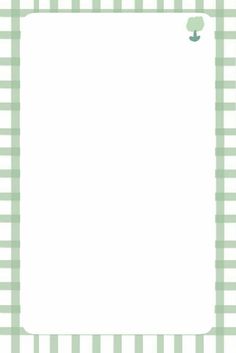 a green and white checkered background with an empty paper