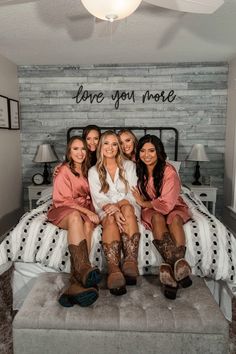 Western Wedding Getting Ready, Country Wedding Bridesmaids Dresses With Boots, Wedding Dress And Cowgirl Boots, Bridesmaids With Boots, Cowgirl Boots Bridesmaids, Bridal Cowgirl Outfit, Western Wedding Dresses Bridesmaid, Bridesmaid Cowboy Boots, Western Wedding Photo Ideas