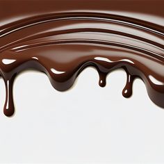 melted chocolate flowing down the side of a white wall with brown swirls on it