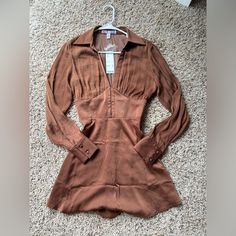 Stunning Nwt Uo Dress, No Longer Sold Online Or In Store. Clasp Front With Dual Button Closure On The Sleeves. Perfect For Cocktails With The Girls Or Date Night! Cute Long Sleeve Dresses, Orange Sweater Dress, Coral Mini Dress, Brown Corset, Pinterest Contest, Velour Dress, Corset Mini Dress, Orange Sweaters, Women Long Sleeve Dress