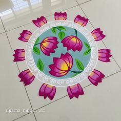 an image of a flower design on the floor