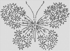 a cross stitch pattern with a butterfly on it