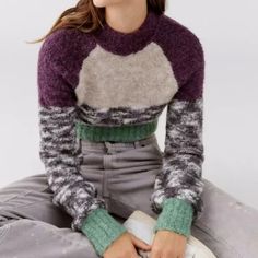 Brand New With Tag, Size: S Chest: 32 Inches- 82cm Length: 16.8 Inches- 35cm Materials: 59% Recycled Polyester, 29% Acrylic, 9% Wool, 3% Spandex Brushed-Soft Pullover Sweater From Uo Crafted From A Cozy Wool Blend With Recycled Materials. Ultra-Cropped With A Mock Neckline, Puffy Long Sleeves And Finished With Ribbed Trim At The Collar, Cuffs And Hem. Puffy Long Sleeves, Yellow Knit Sweater, Yellow Knit, High Neck Sweater, Mock Neckline, Urban Outfitters Women, Mock Neck Sweater, Women Vintage, Knit Sweater Cardigan