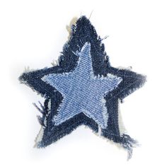 upcycled denim star iron on patch Denim Scraps, Minimalist Icons, Scrapbook Stickers Printable, Light Blue Background, Dark Blue Background, Graphic Design Fun, Upcycled Denim