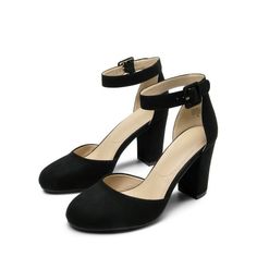 These Womens High Heel Closed Toe Chunky Wedding Shoes offer flexible anti-slip outsole, and U-shaped heel cup for stability and comfort during long wear. Versatile and classic, they're perfect for work and other occasions, with a breathable insole for a dry, comfortable fit. Size: 8.5.  Color: Black.  Gender: female.  Age Group: adult. Closed Black Heels, Black Formal Heels, Grad Shoes, Black Closed Toe Heels, Heels Closed Toe, Wedding Shoes Pumps, Heels Comfortable, Formal Heels, Closed Toe Heels