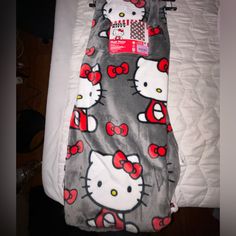 Grey, Red & White Hello Kitty Blanket, Willing To Negotiate Pricing. Only 1 Available ;) Disney Princess Backpack, White Hello Kitty, Baby Shopping Cart, Hello Kitty Blanket, Boo Sign, Silly Shirt, Kitty Items, Kitty Accessories, Baby Walking