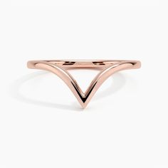 Nouveau Wedding Ring - 14K Rose Gold. This sleek ring forms a chevron-shaped band reminiscent of the Art Nouveau era and is made to sit flush and complement many engagement styles. Modern Rose Gold Rings With Polished Finish, Classic Rose Gold Stackable Open Rings, Rose Gold Simple Rings For Formal Occasions, Simple Rose Gold Rings For Formal Occasions, Classic Rose Gold Wedding Ring With Tension Setting, Formal Rose Gold Solitaire Stackable Rings, Classic Rose Gold Stackable Open Band Rings, Classic Rose Gold Stackable Rings With Open Band, Classic Rose Gold Open Band Ring