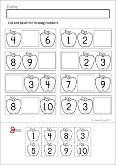 the missing numbers worksheet for children to learn how to count and cut them