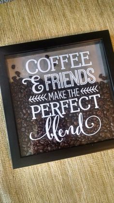 coffee and friends make the perfect blend framed art print on canvas, 8x10